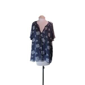 Lane Bryant Size 22/24 Short Sleeve Boho Blouse/top